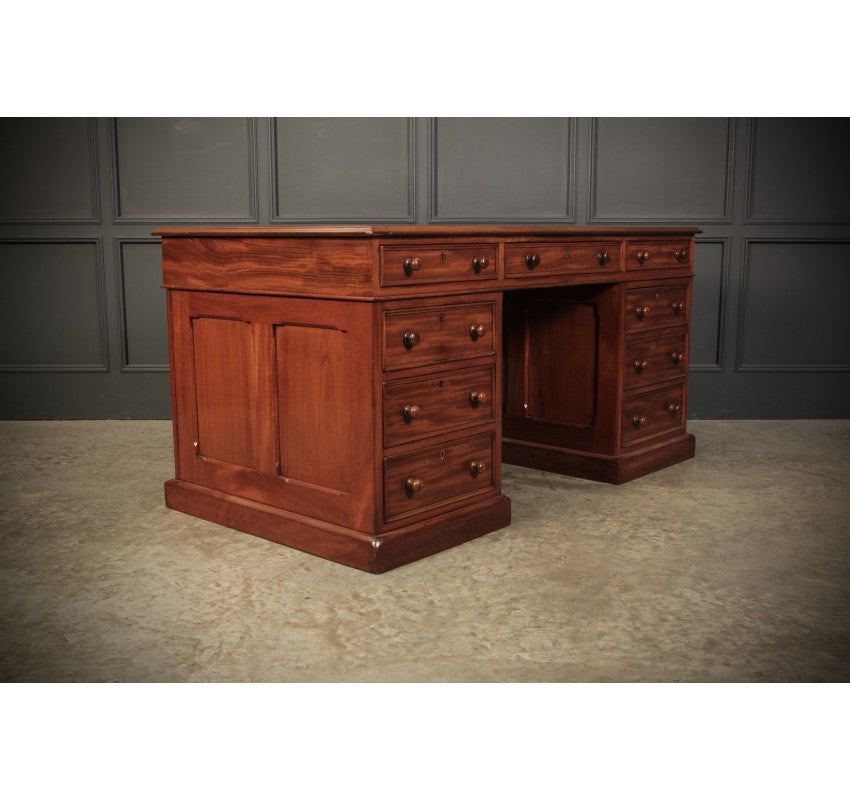 Victorian Mahogany & Leather Desk