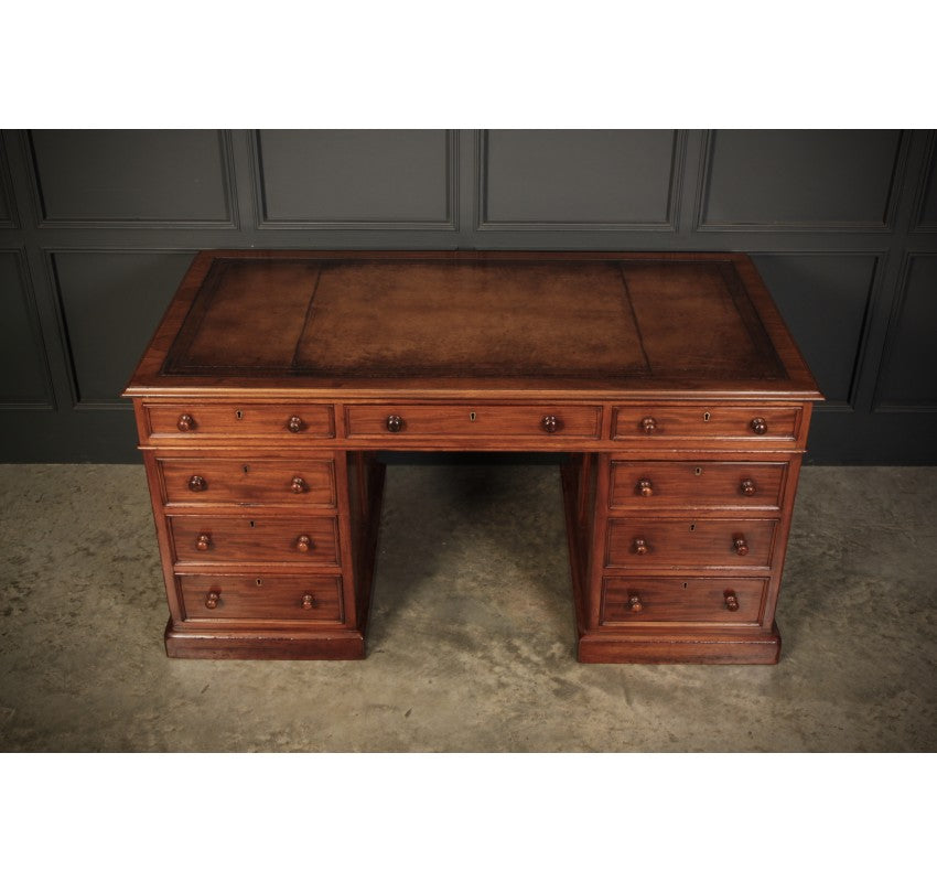 Victorian Mahogany & Leather Desk