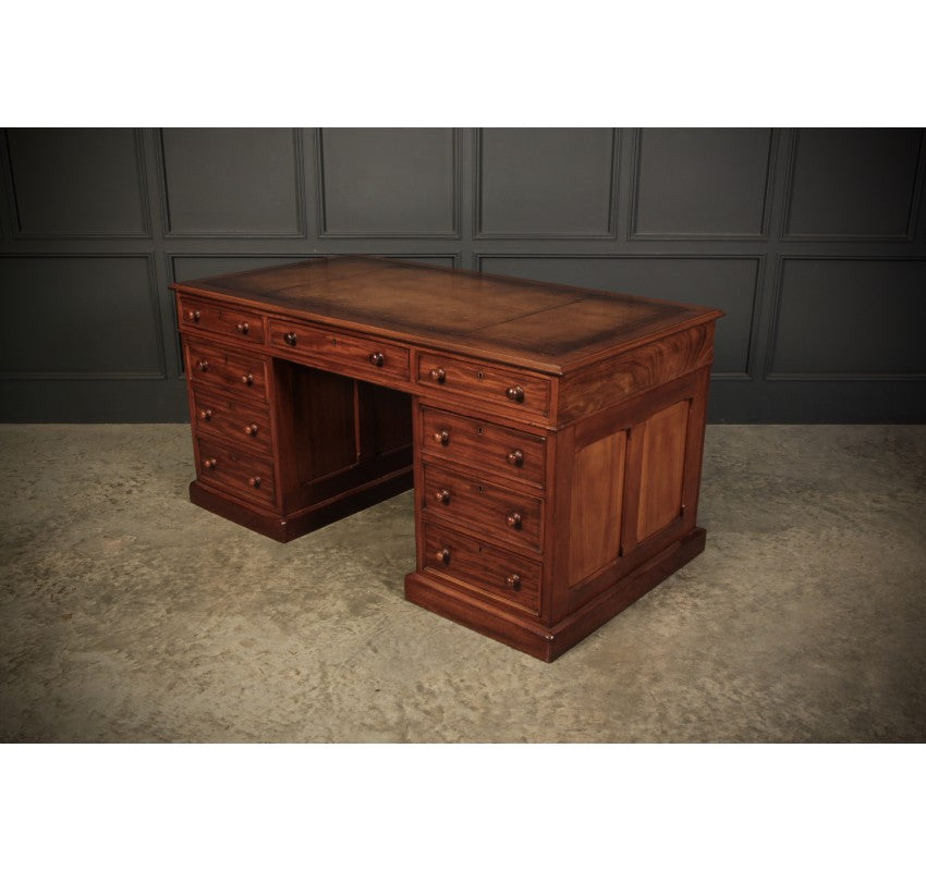 Victorian Mahogany & Leather Desk
