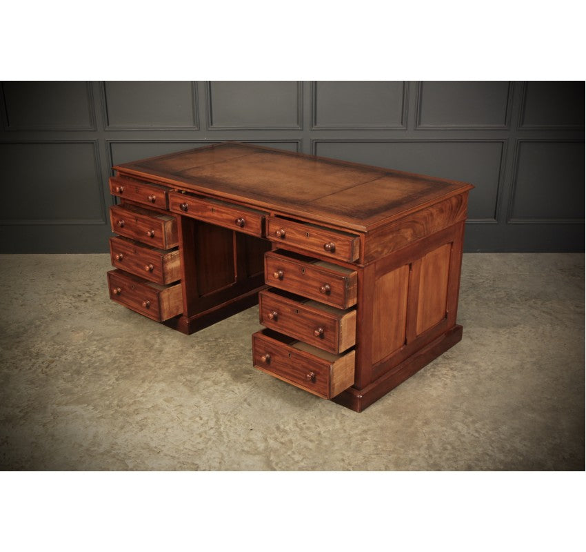 Victorian Mahogany & Leather Desk