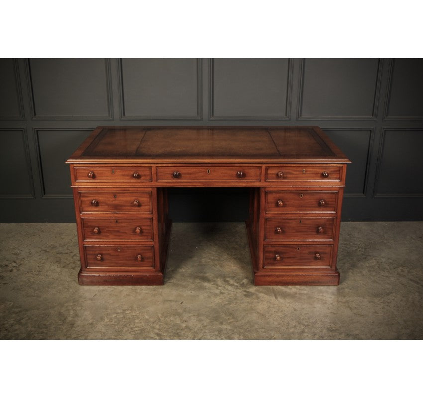 Victorian Mahogany & Leather Desk