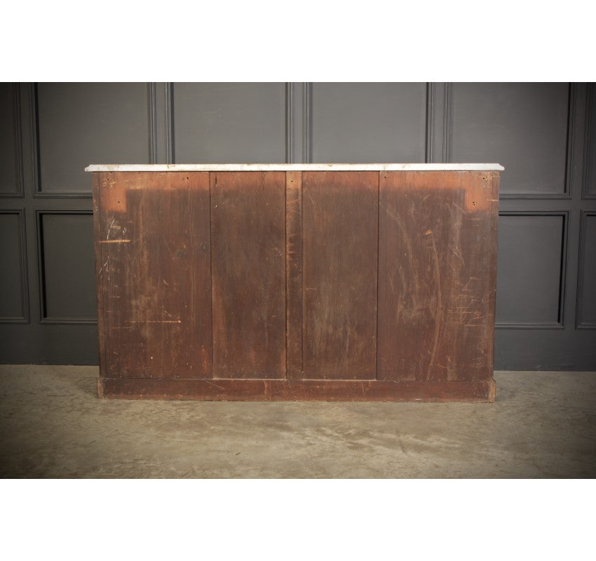 Victorian Shaped Walnut Side Cabinet Credenza
