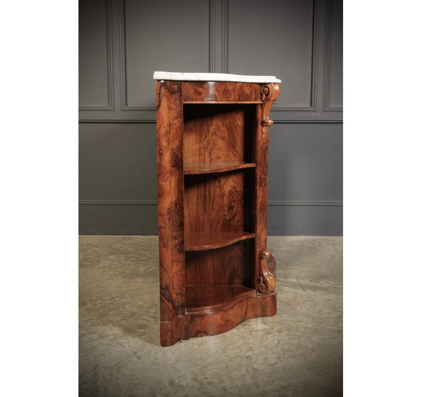 Victorian Shaped Walnut Side Cabinet Credenza