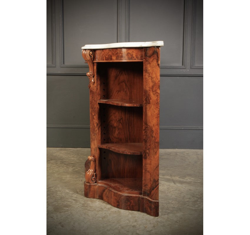 Victorian Shaped Walnut Side Cabinet Credenza