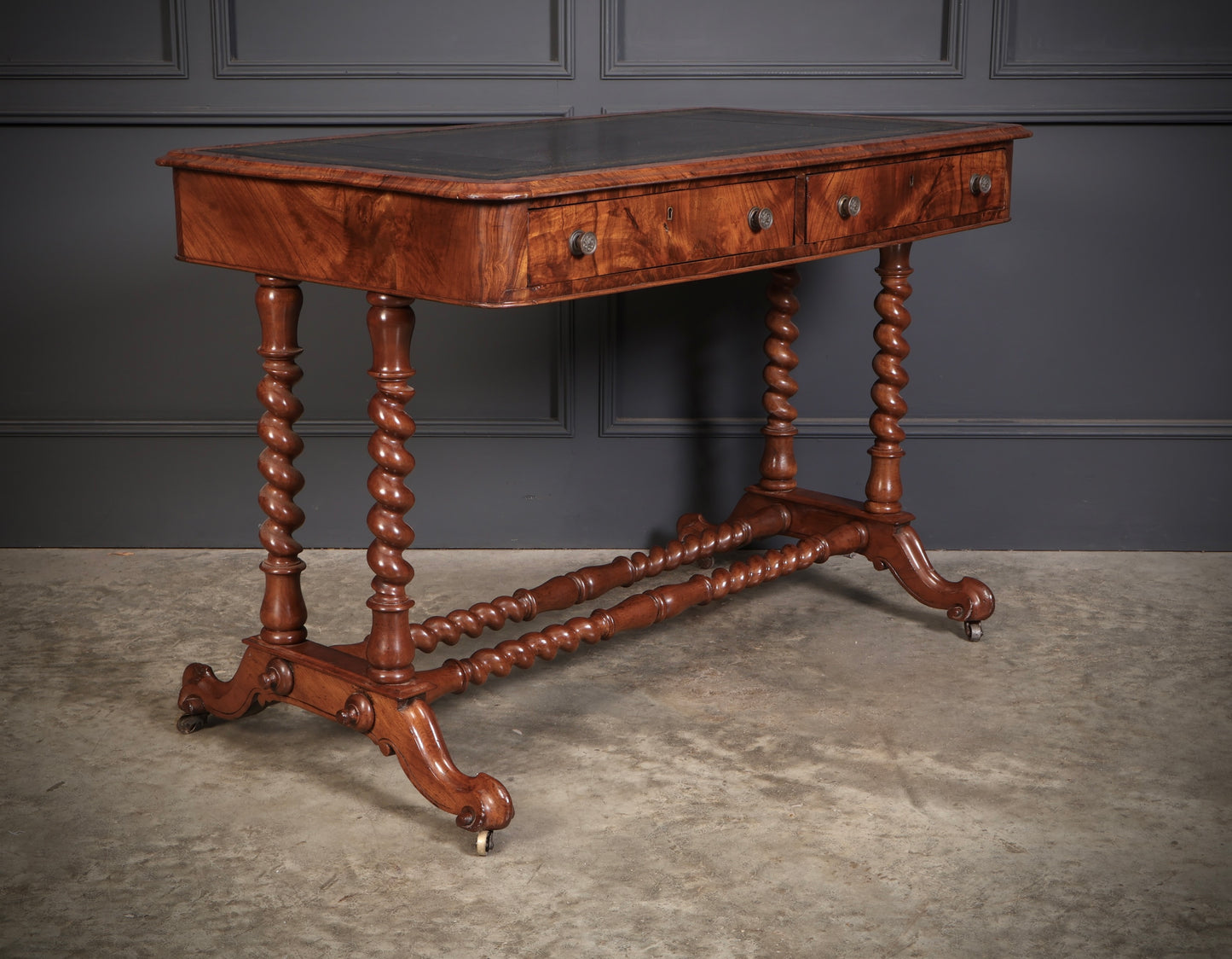 Victorian Walnut Library Writing Table