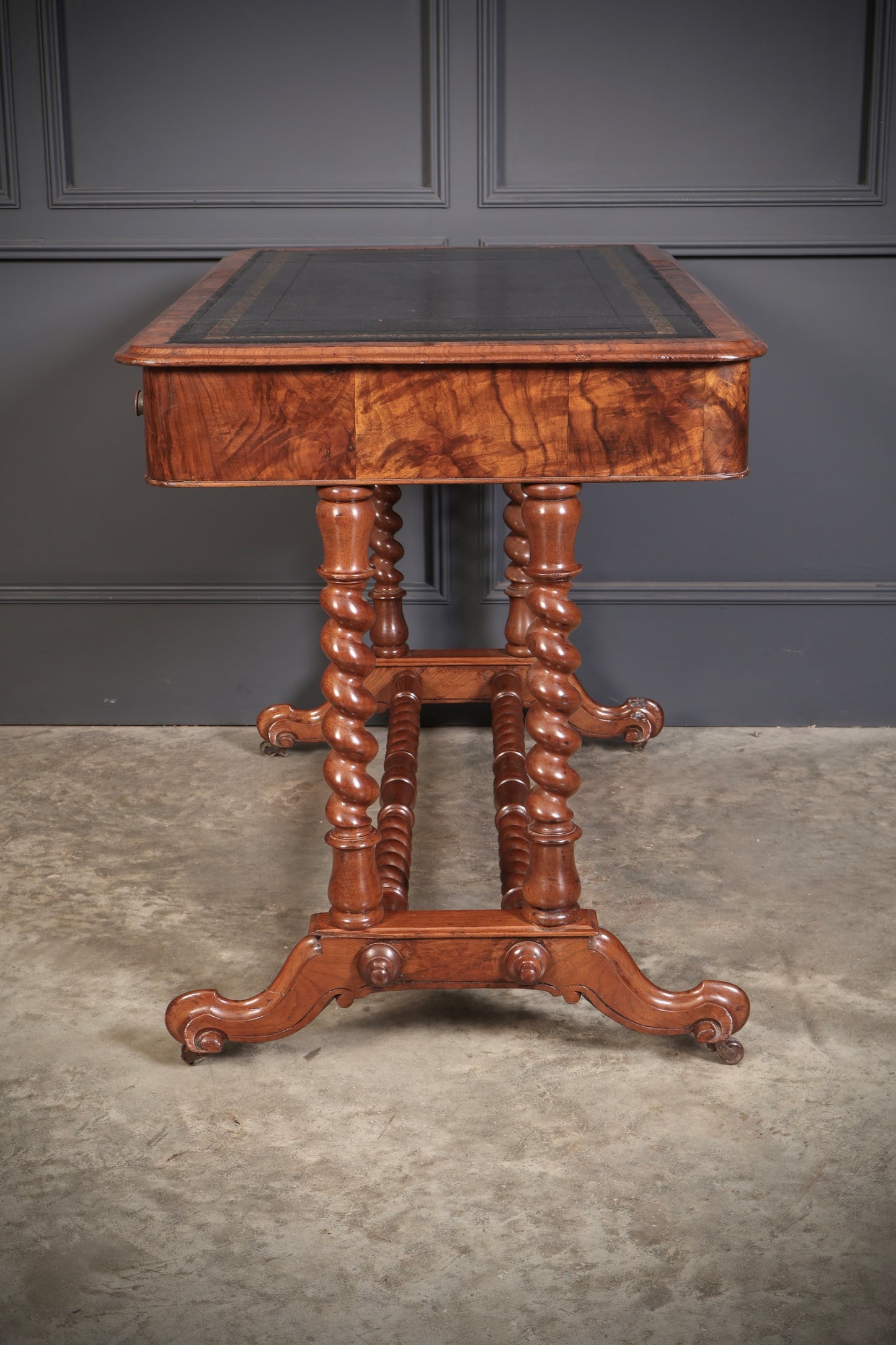Victorian Walnut Library Writing Table