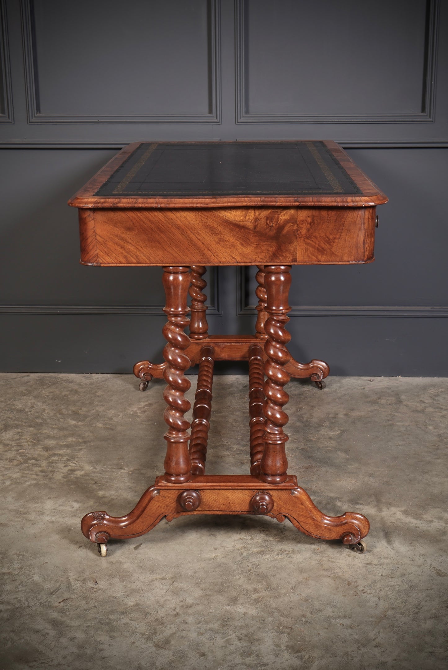 Victorian Walnut Library Writing Table