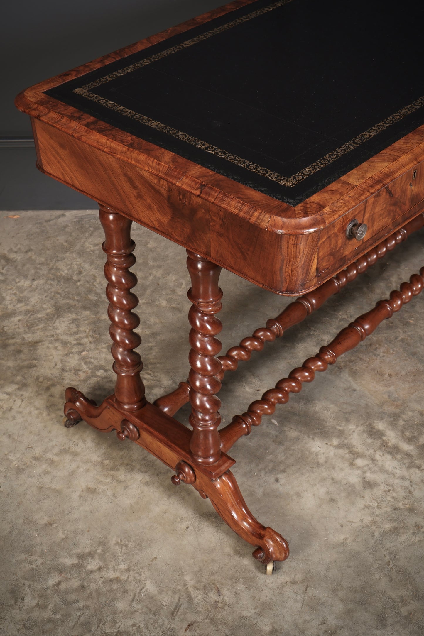 Victorian Walnut Library Writing Table