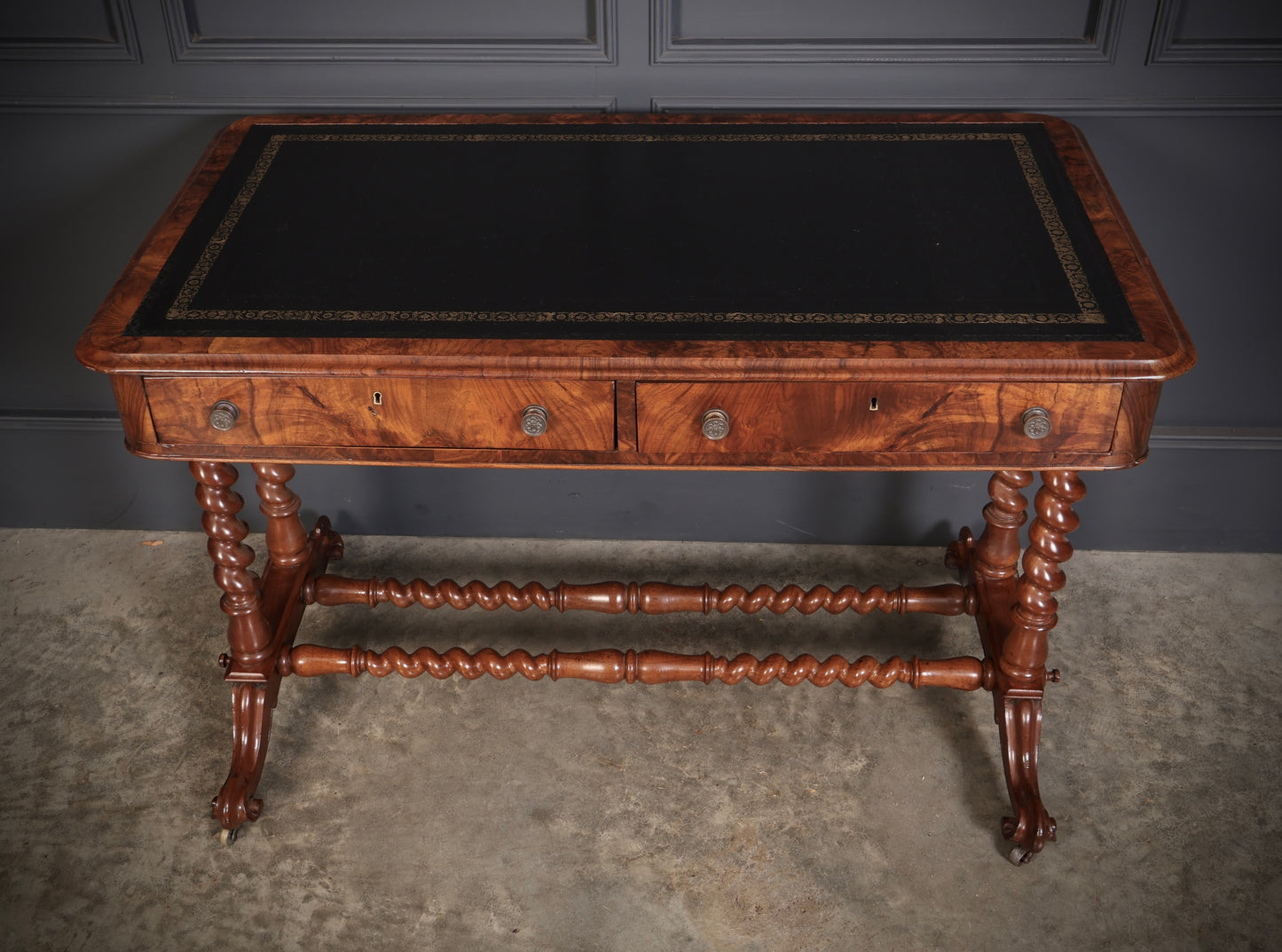Victorian Walnut Library Writing Table