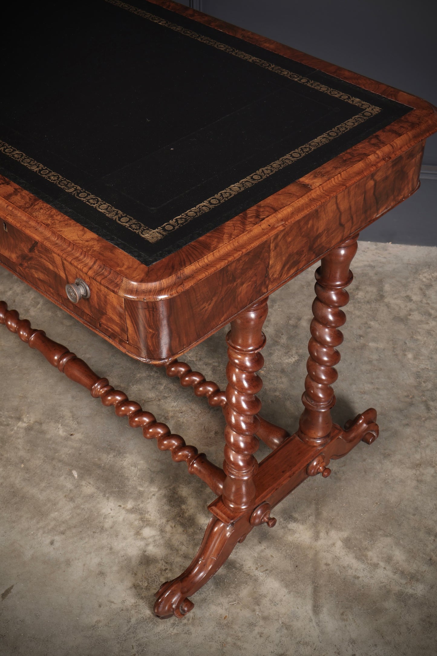 Victorian Walnut Library Writing Table