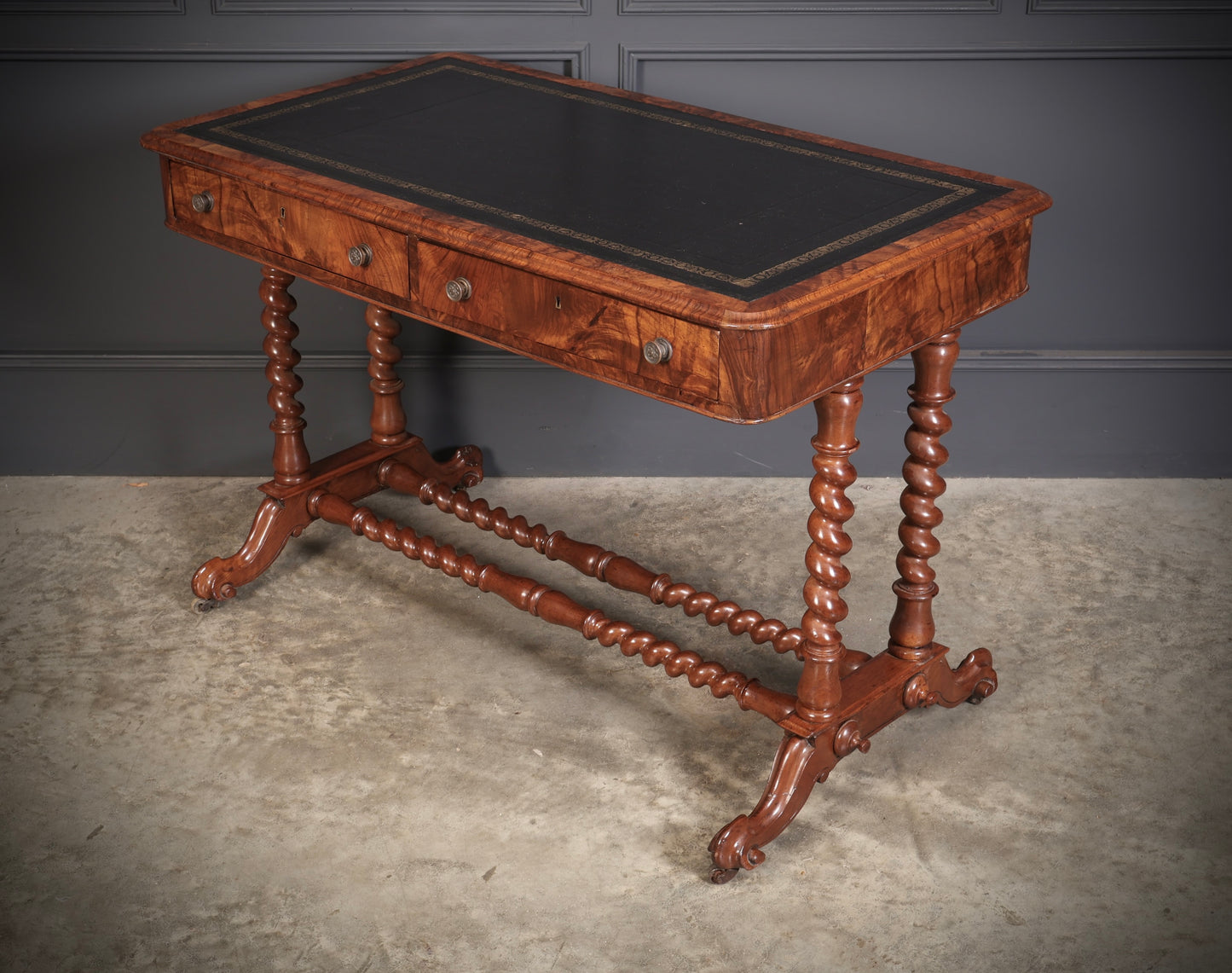 Victorian Walnut Library Writing Table