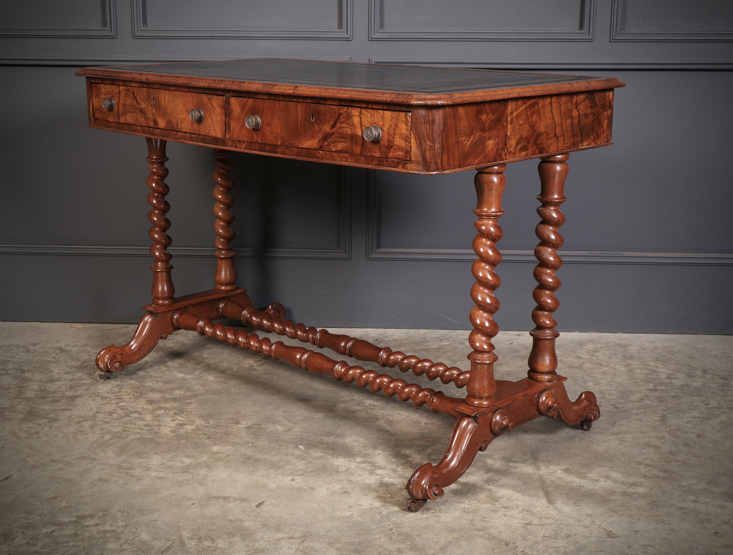 Victorian Walnut Library Writing Table