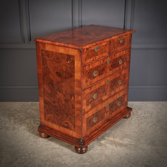 William & Mary Oyster Veneered Chest of Drawers