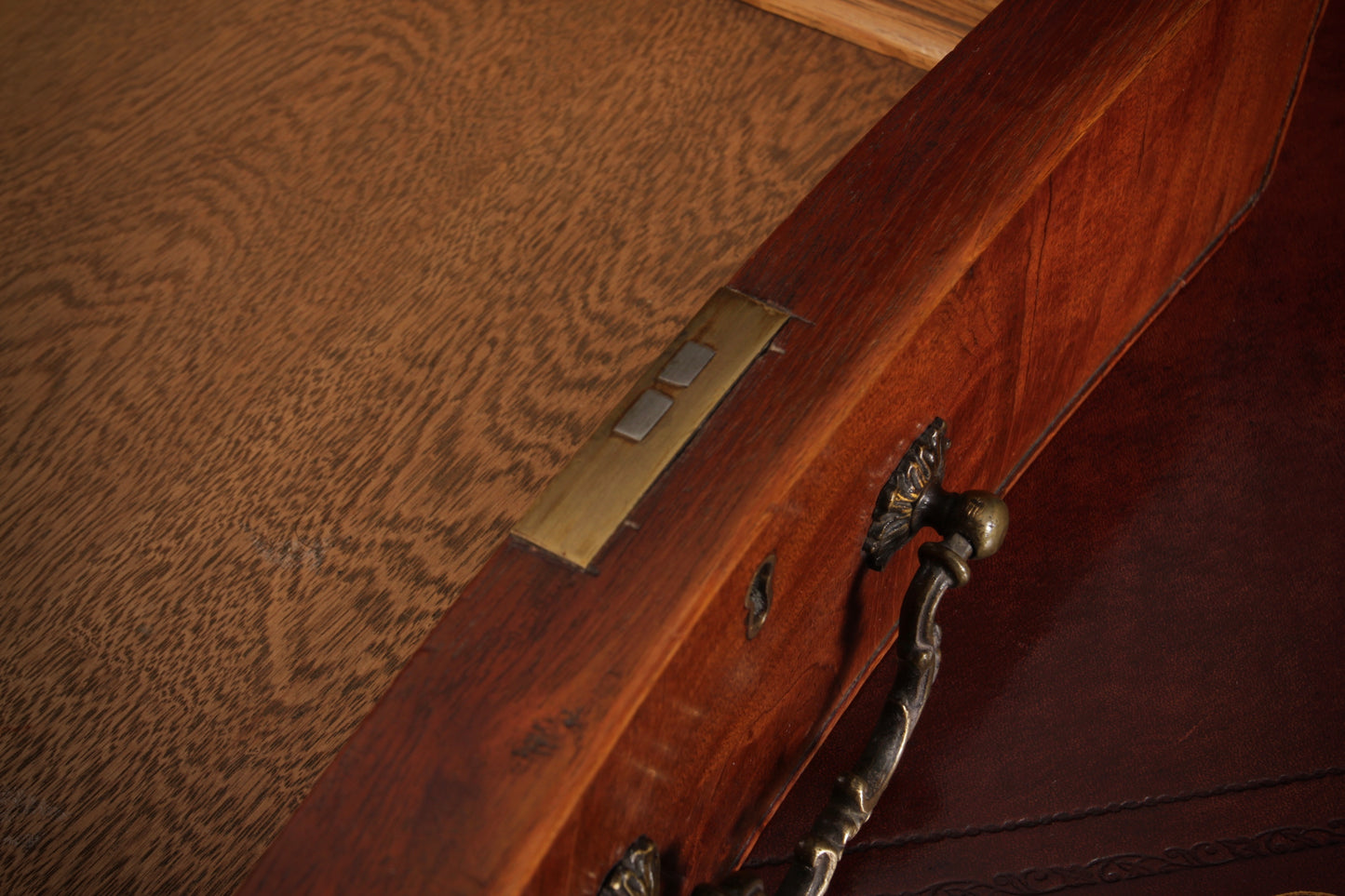 Magnificent Serpentine Mahogany Partners Desk