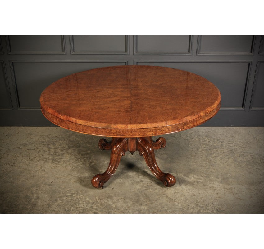 19th C. Round Tilt Top Pollard Oak Centre Dining Table