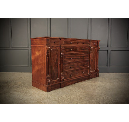 19th Century Flame Mahogany Secrétaire Sideboard