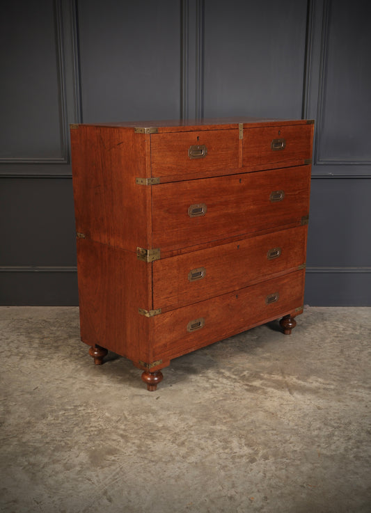 19th Century Teak Military Campaign Chest