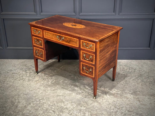 18th Century Marquetry Inlaid Mahogany Writing Desk