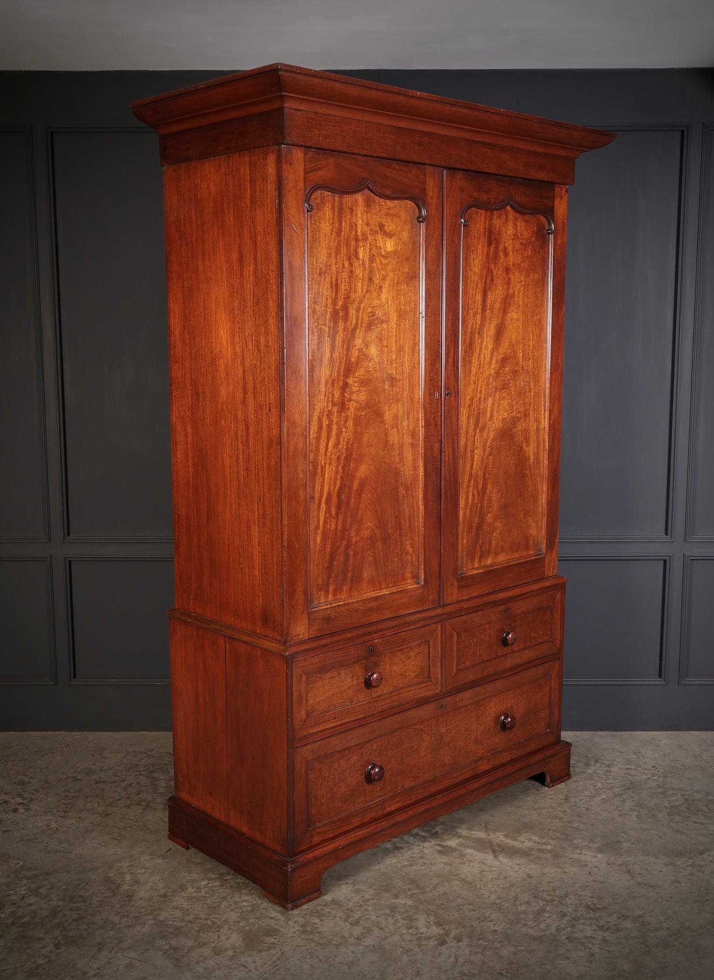 Antique Mahogany Gentlemans Wardrobe