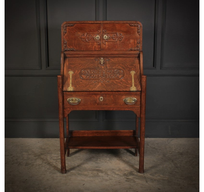 Art Nouveau Oak Bureau