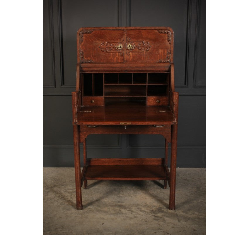 Art Nouveau Oak Bureau