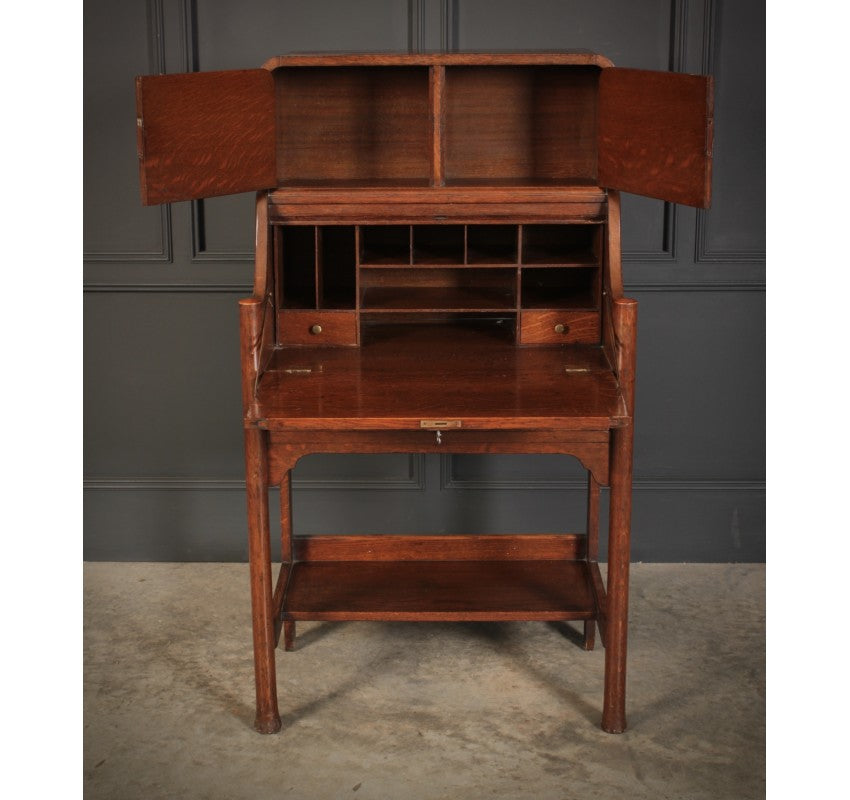 Art Nouveau Oak Bureau