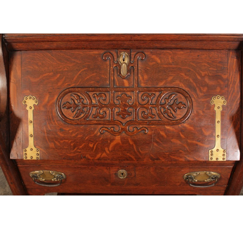 Art Nouveau Oak Bureau