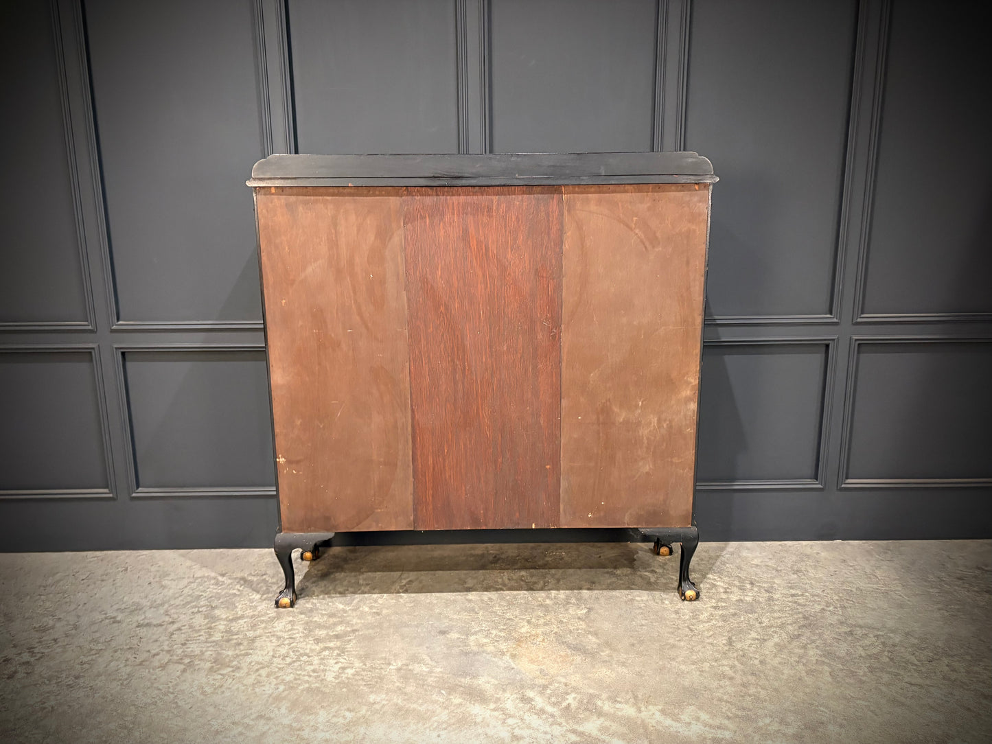 Black Lacquered Chinoiserie Display Cabinet