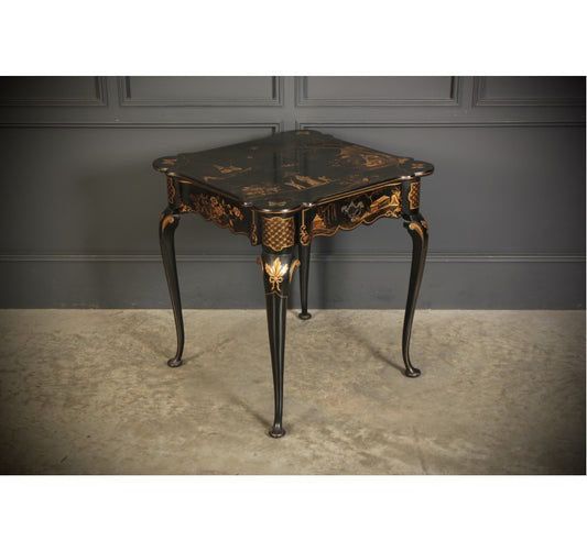 Black Lacquered Chinoiserie Occasional Table