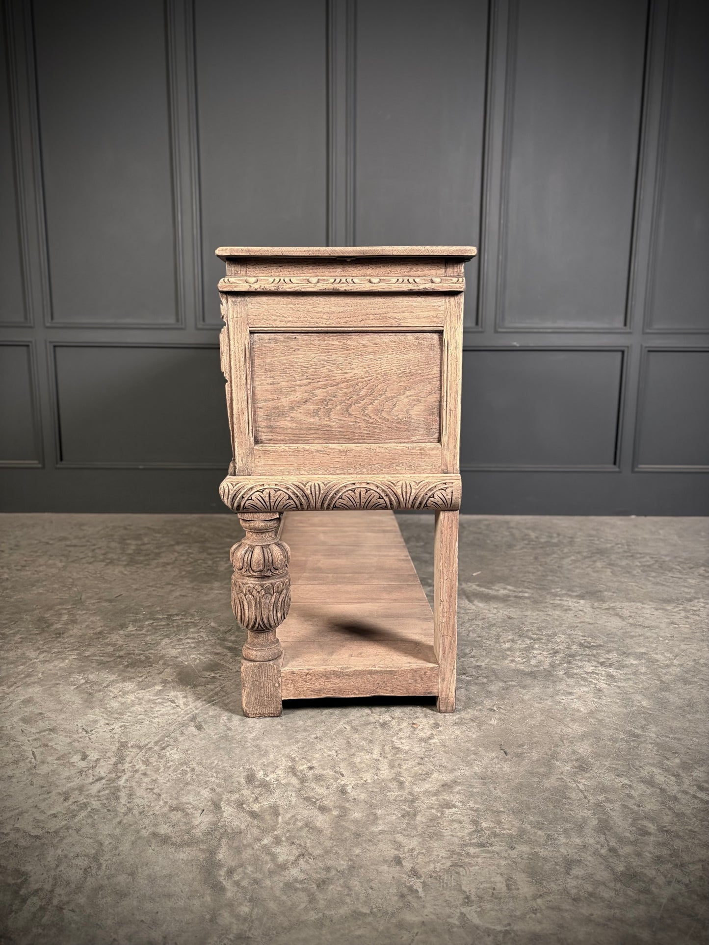 Carved Bleached Oak Sideboard