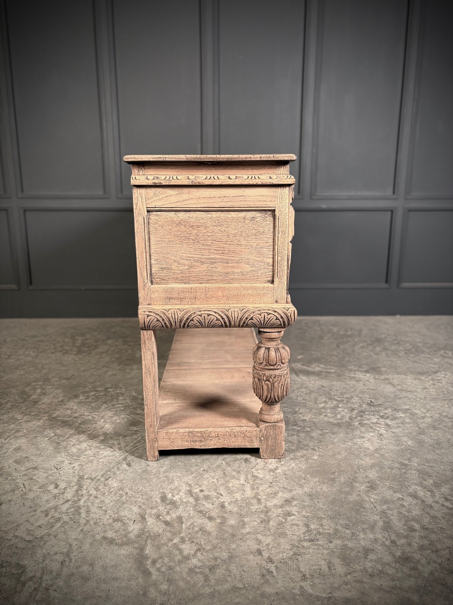 Carved Bleached Oak Sideboard