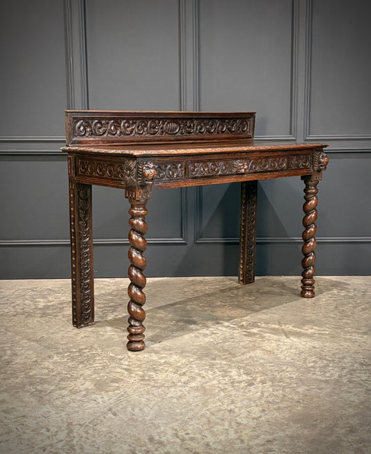 Carved Oak Side Table