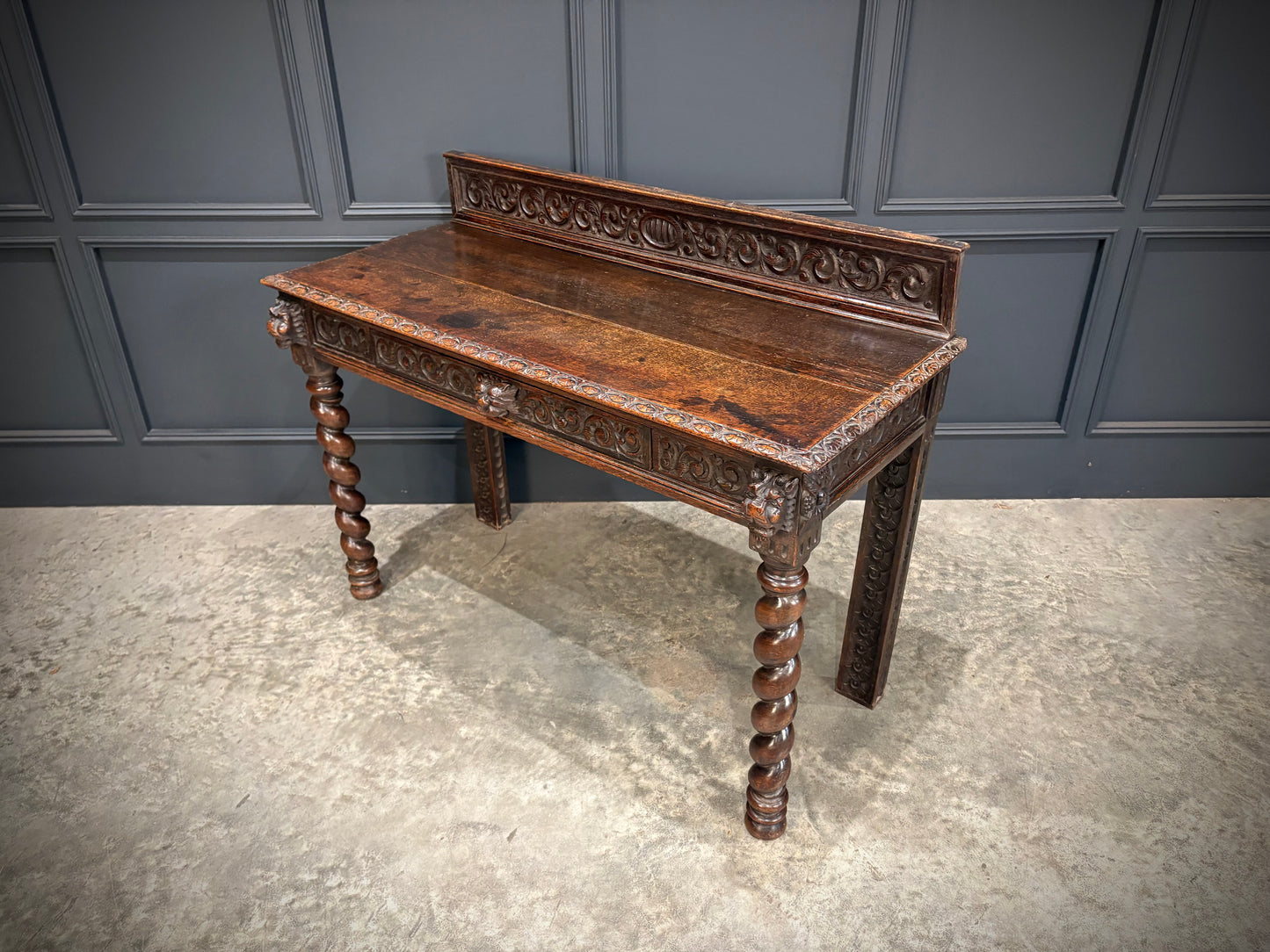 Carved Oak Side Table