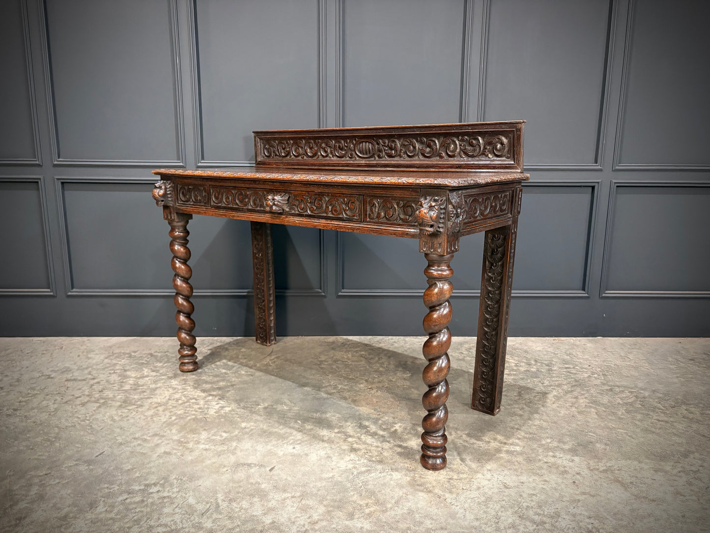 Carved Oak Side Table