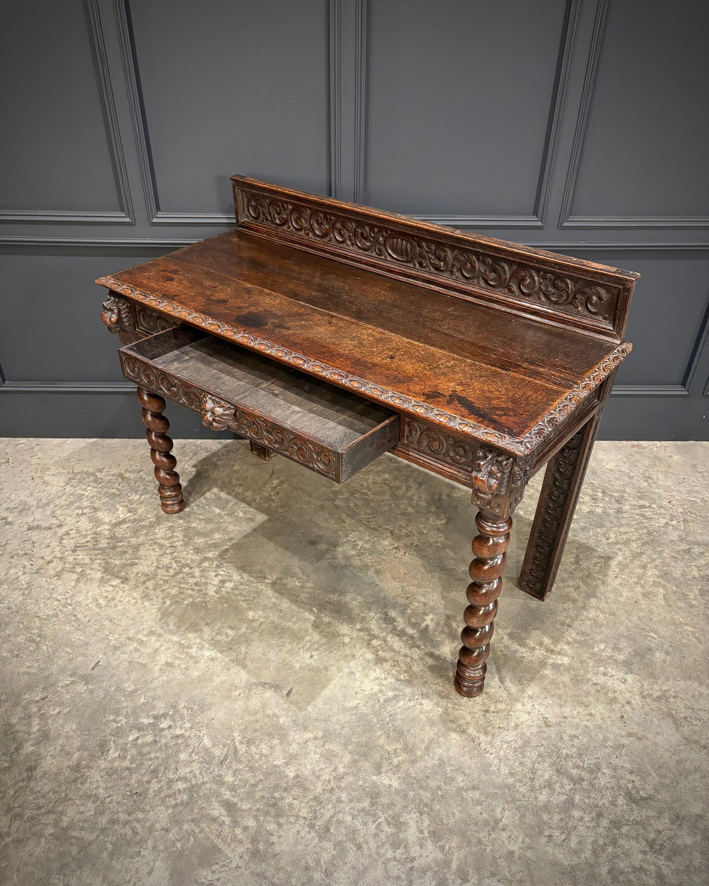 Carved Oak Side Table