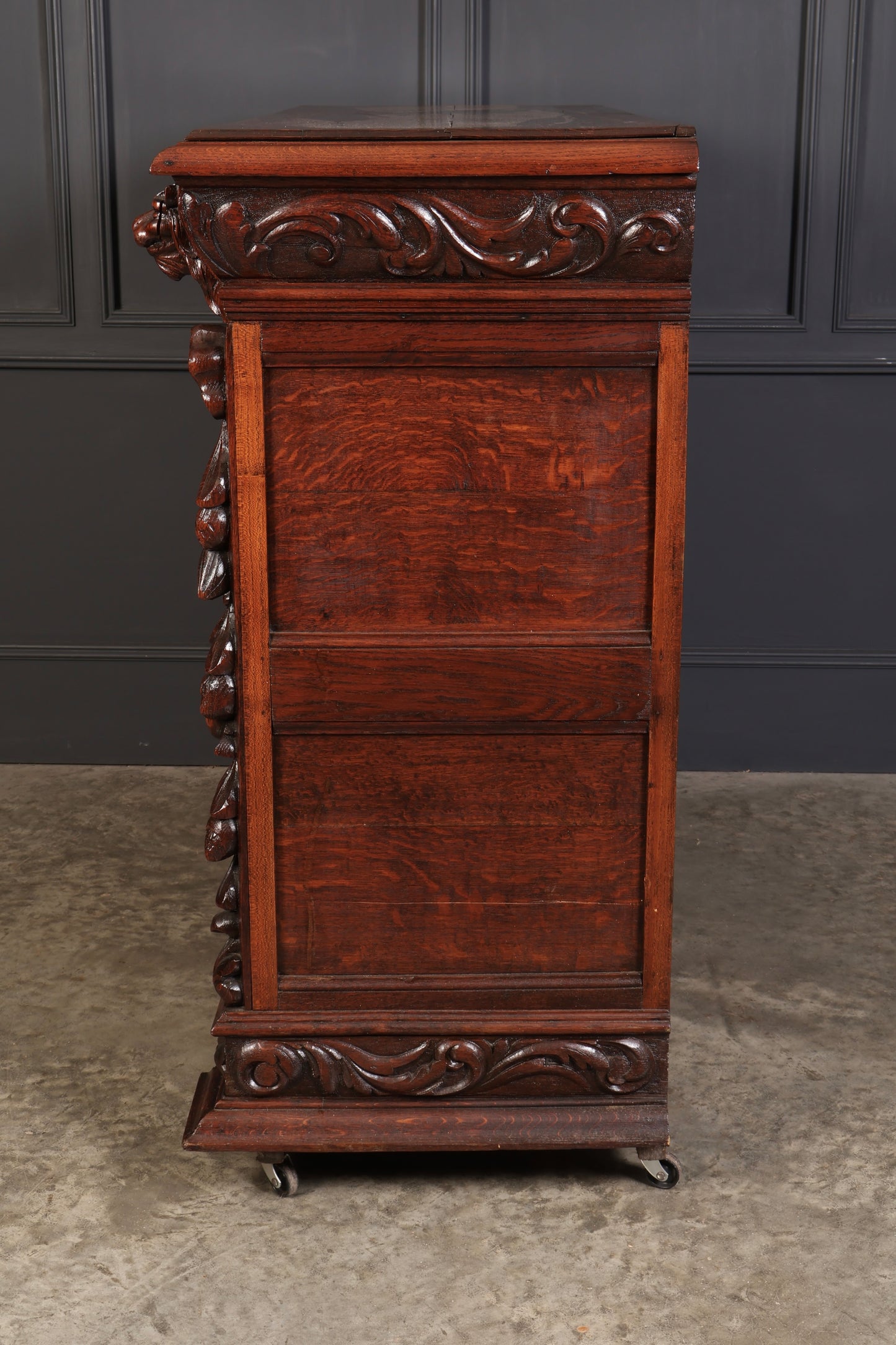 Carved Oak Side Cabinet