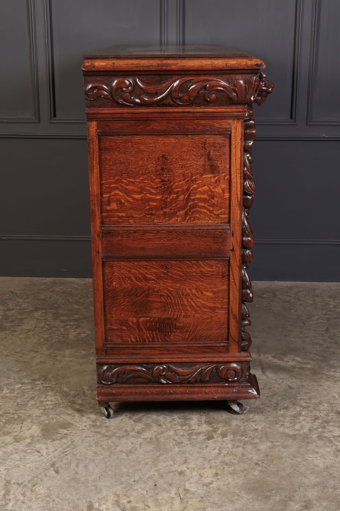 Carved Oak Side Cabinet