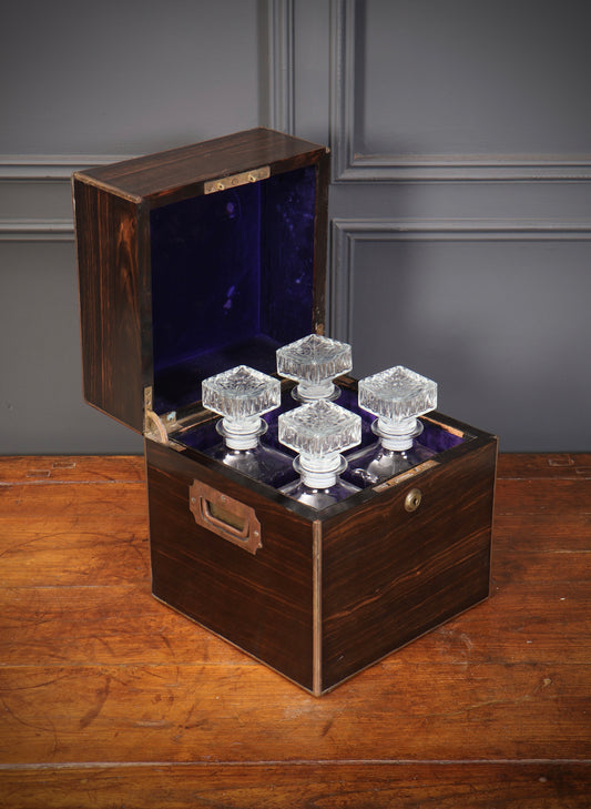 Victorian Coromandel & Brass Mounted Decanter Box
