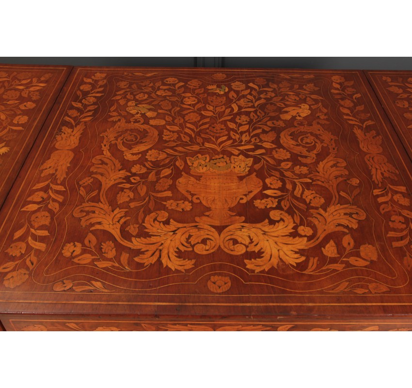 Dutch Marquetry Inlaid Walnut Sofa Table