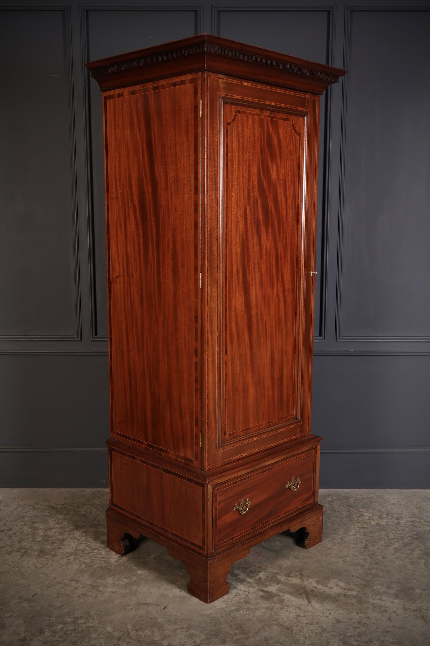 Edwardian Inlaid Mahogany Single Door Wardrobe