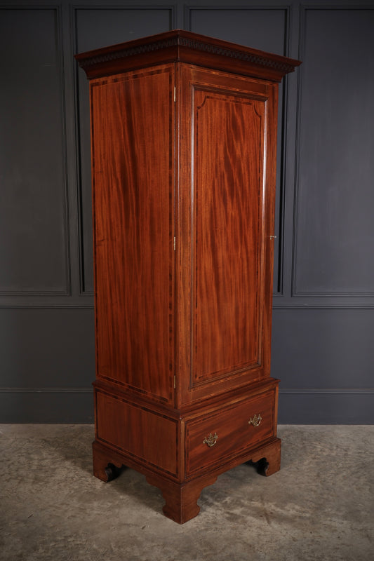 Edwardian Inlaid Mahogany Single Door Wardrobe