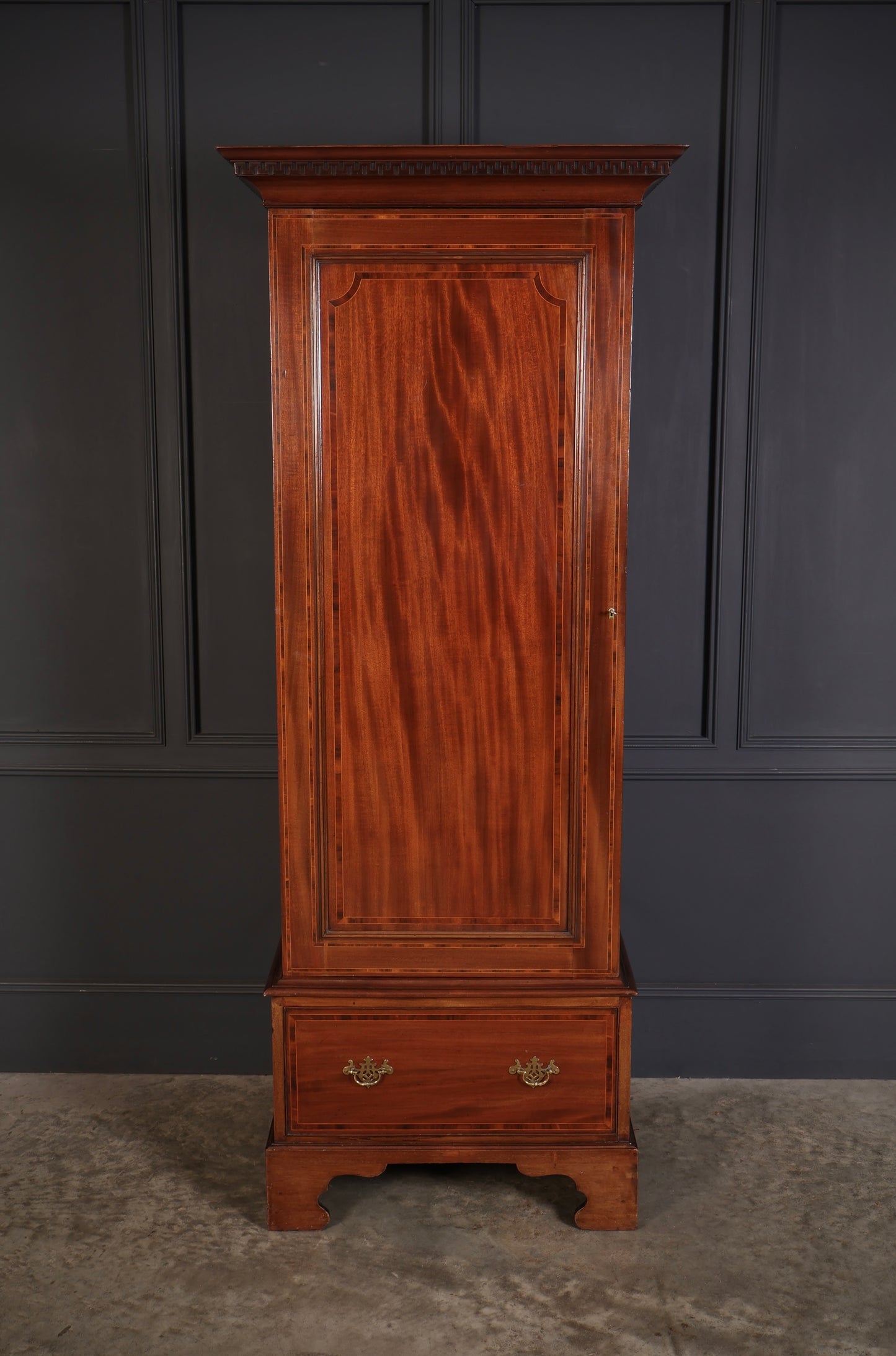 Edwardian Inlaid Mahogany Single Door Wardrobe