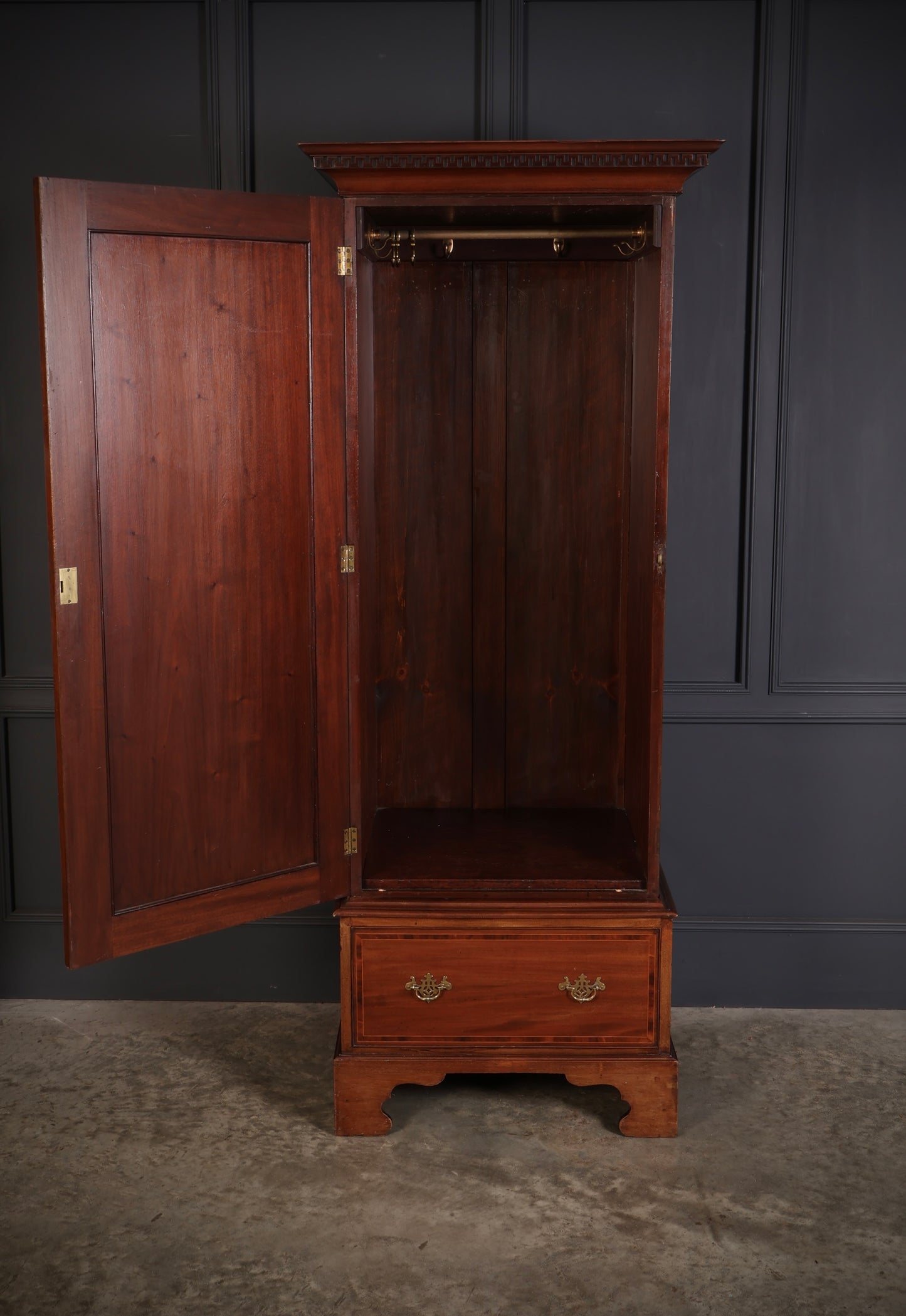 Edwardian Inlaid Mahogany Single Door Wardrobe