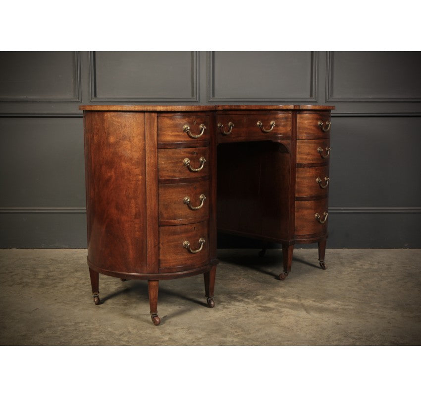 Edwardian Mahogany Kidney Shaped Desk