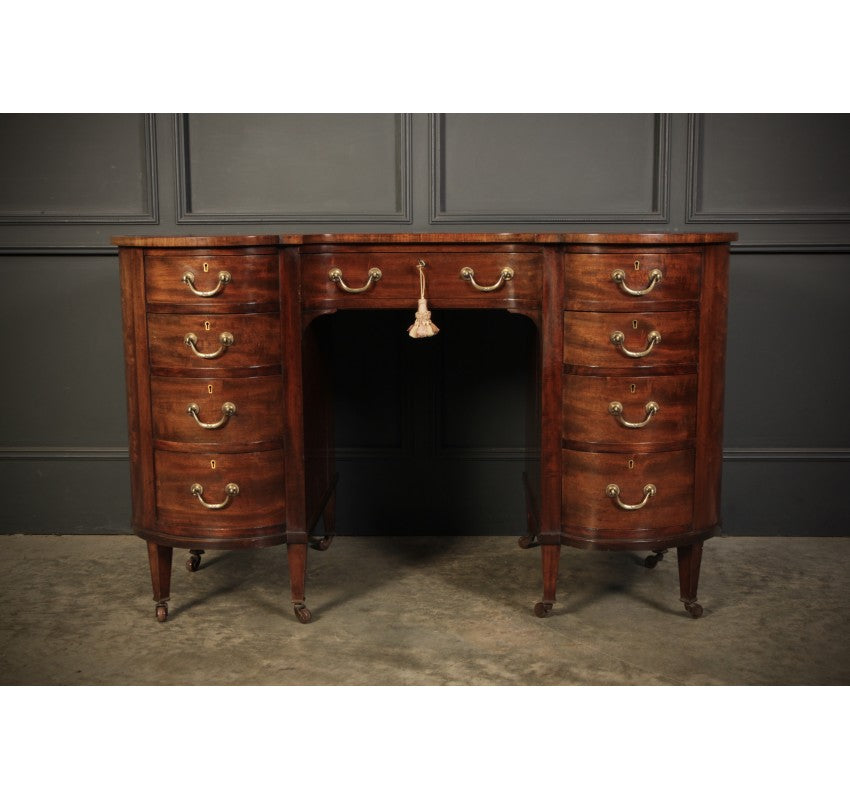 Edwardian Mahogany Kidney Shaped Desk