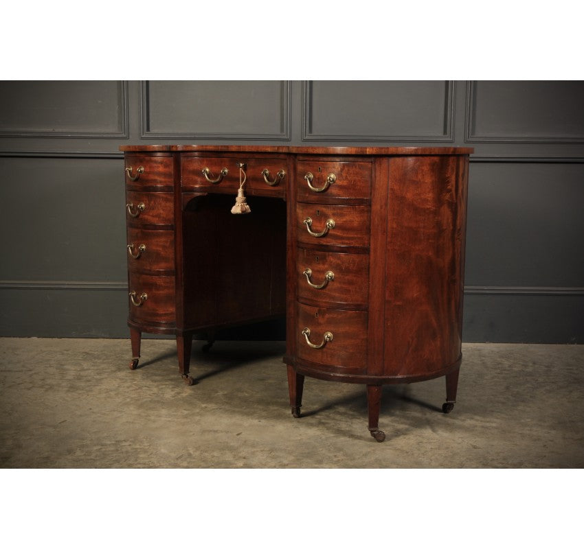 Edwardian Mahogany Kidney Shaped Desk