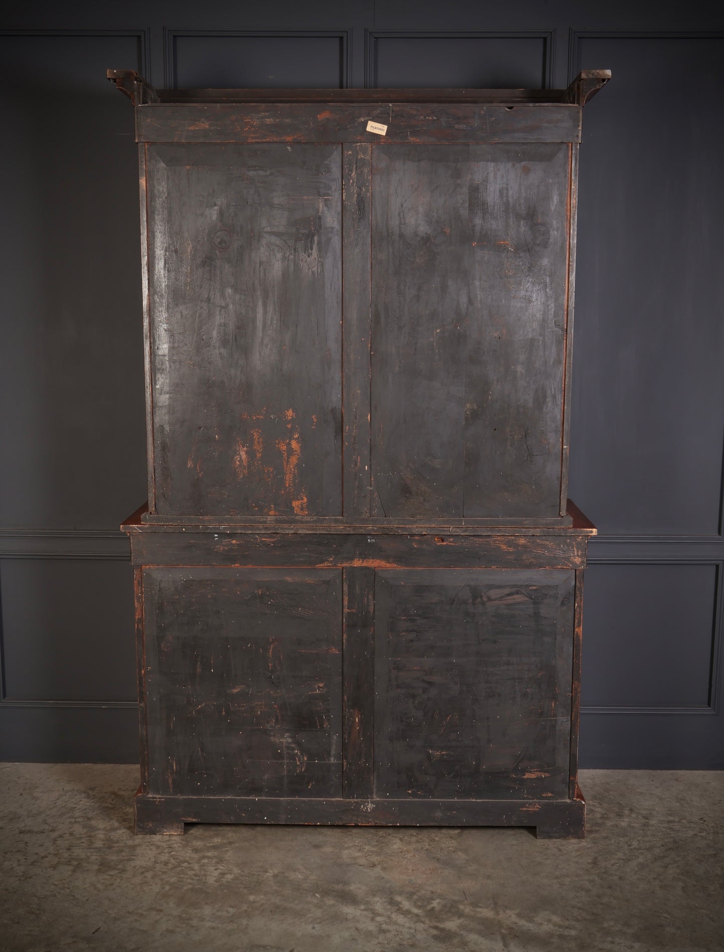 Figured Walnut Marquetry Inlaid Glazed Bookcase