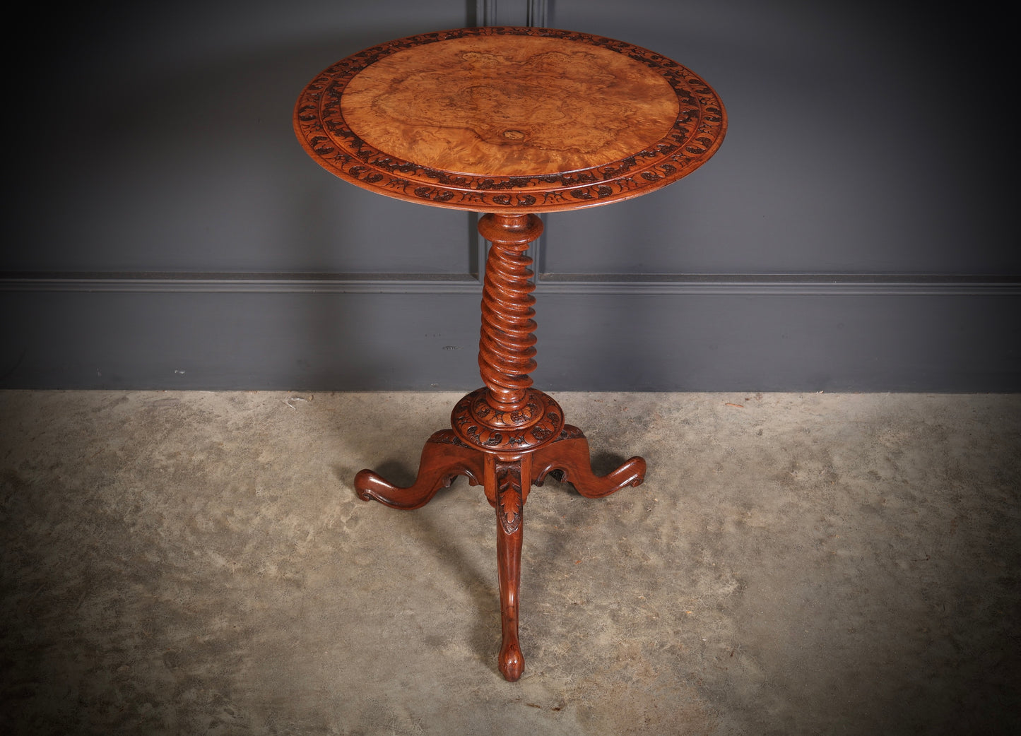 Figured Walnut Occasional Wine Table