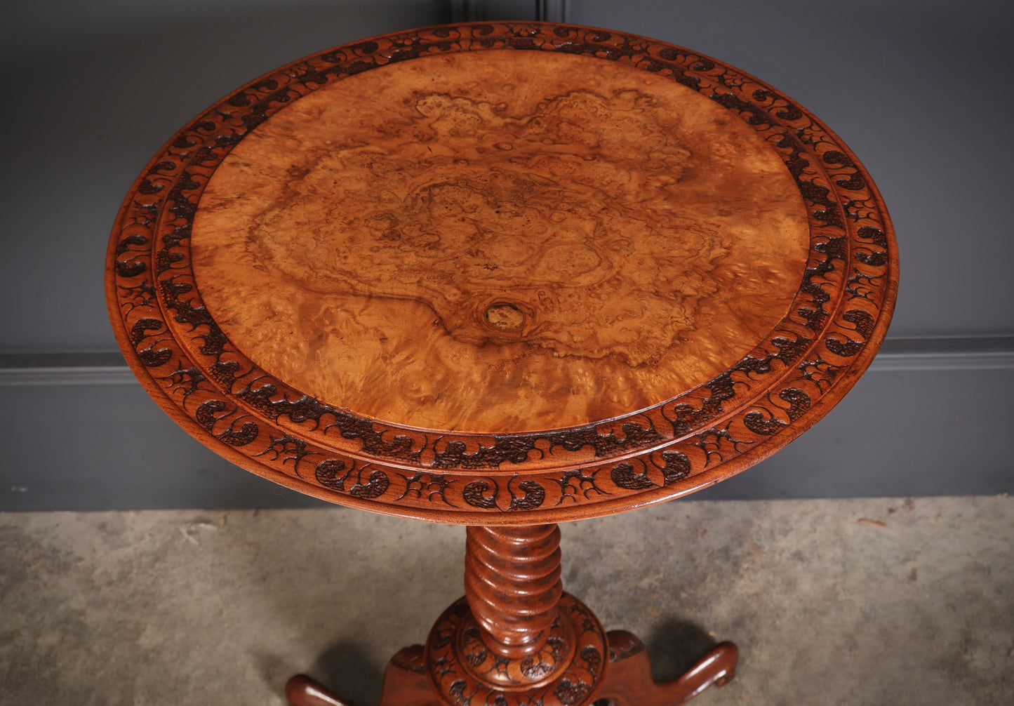 Figured Walnut Occasional Wine Table