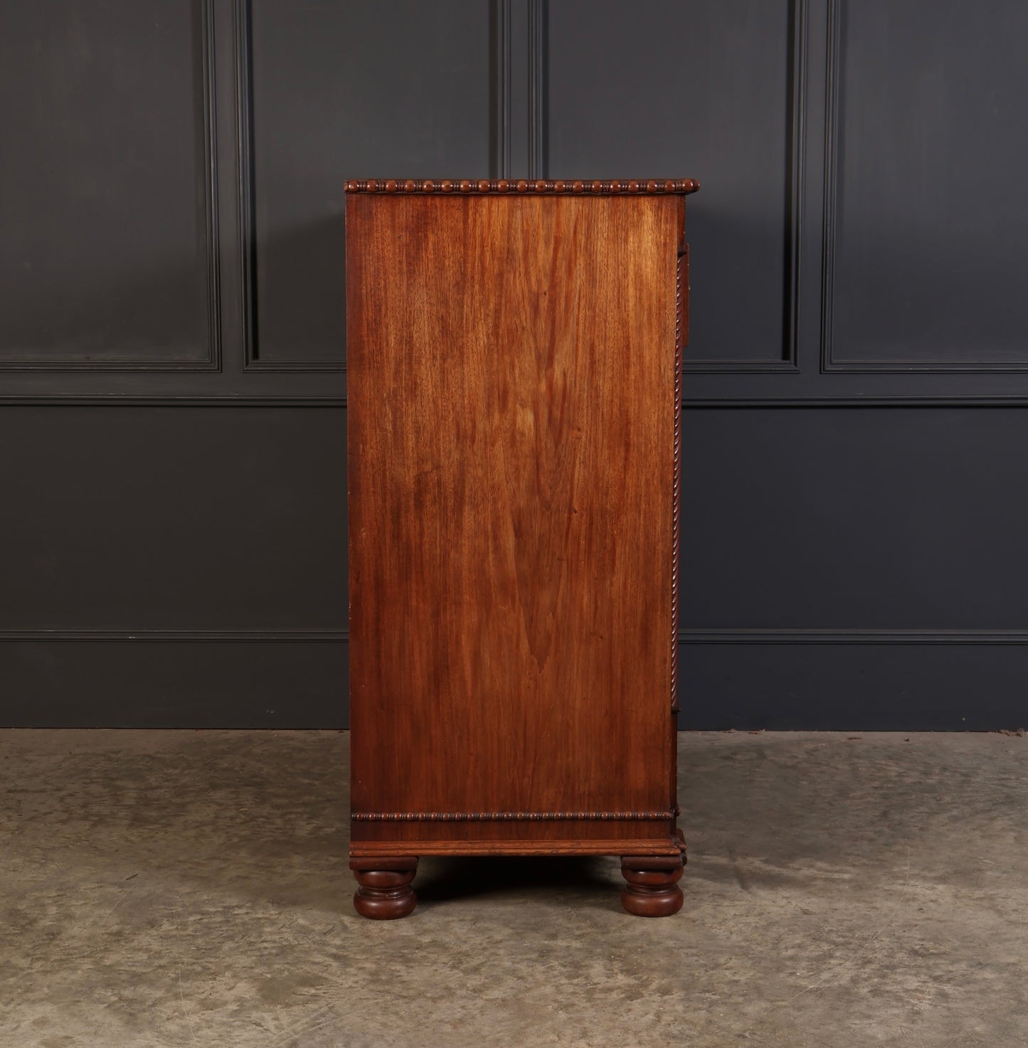Antique Flame Mahogany Scottish Chest